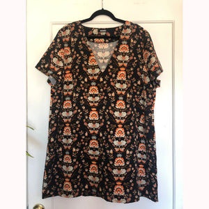 Missguided 60s V-Neck Floral Shift Dress 1960s